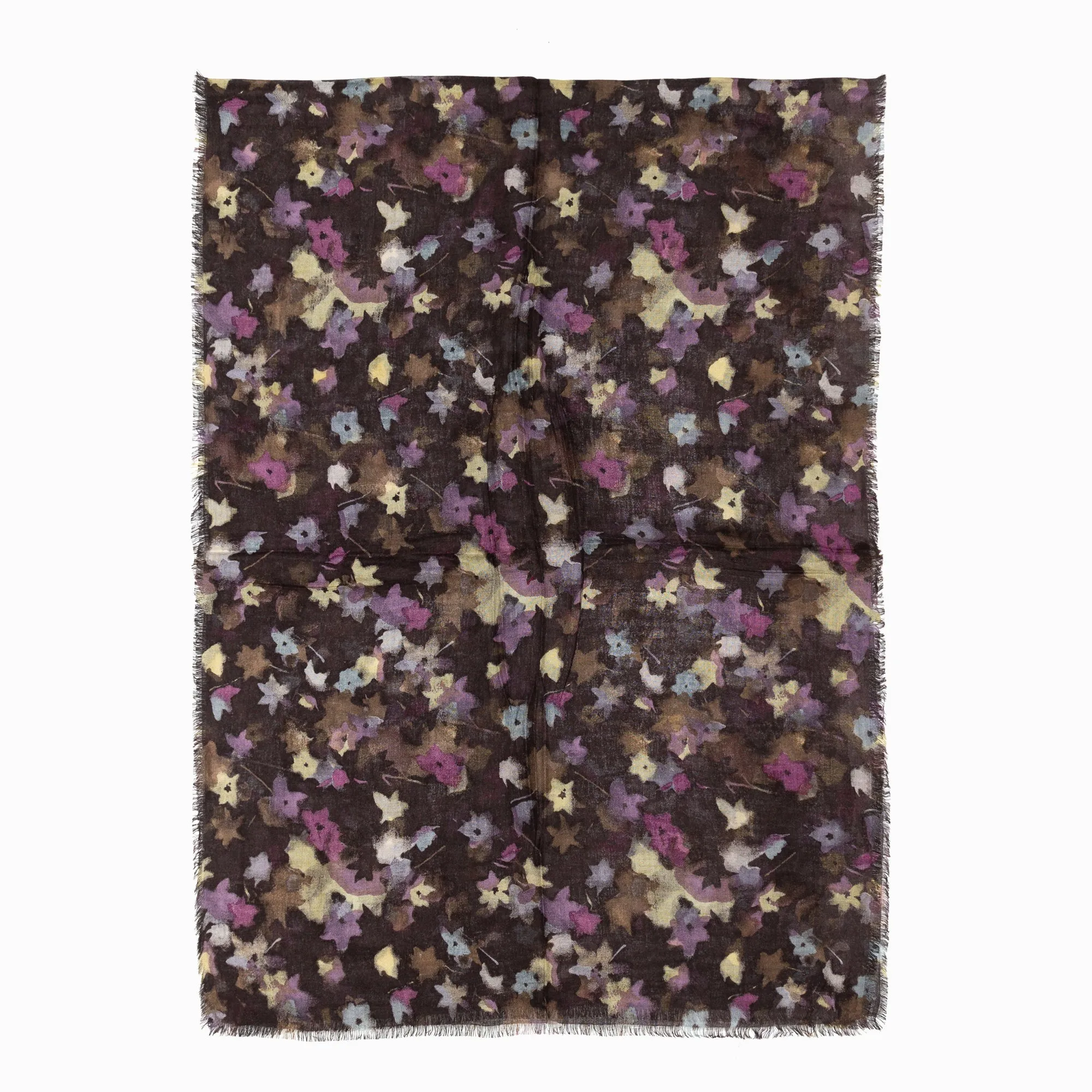 100% Australian Wool Print Scarf Purple