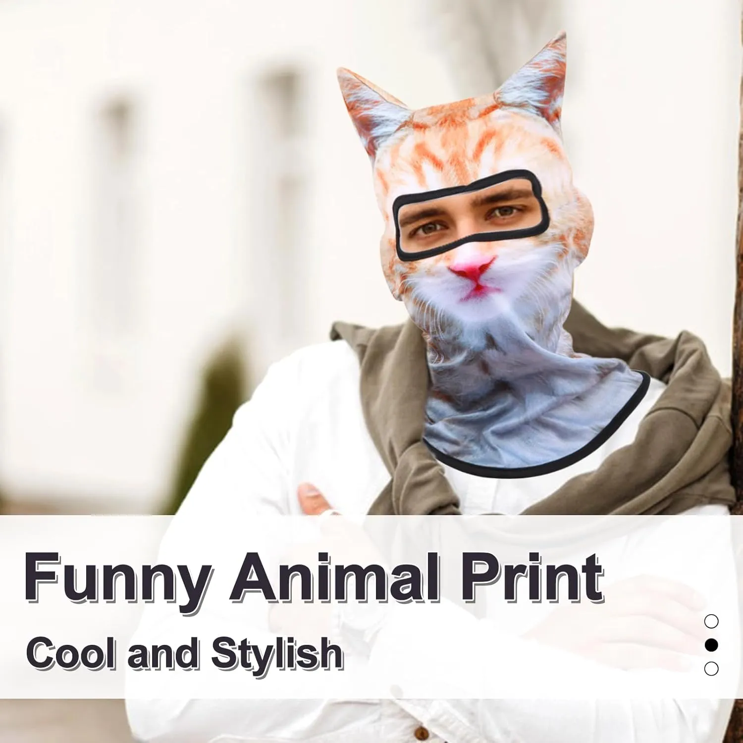 3D Cat Ski Balaclava Face Mask with Ears - Windproof & Breathable Cat Mask for Skiing, Music Festivals, Halloween, Party