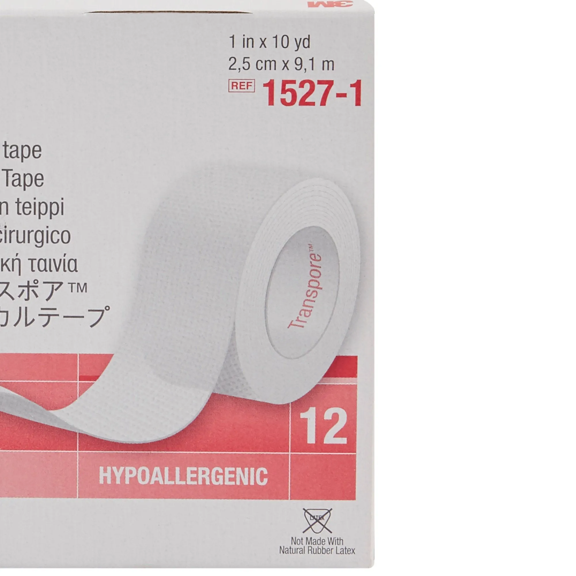 3M™ Transpore™ Plastic Medical Tape, 1 Inch x 10 Yard, Transparent, 1 Case of 120
