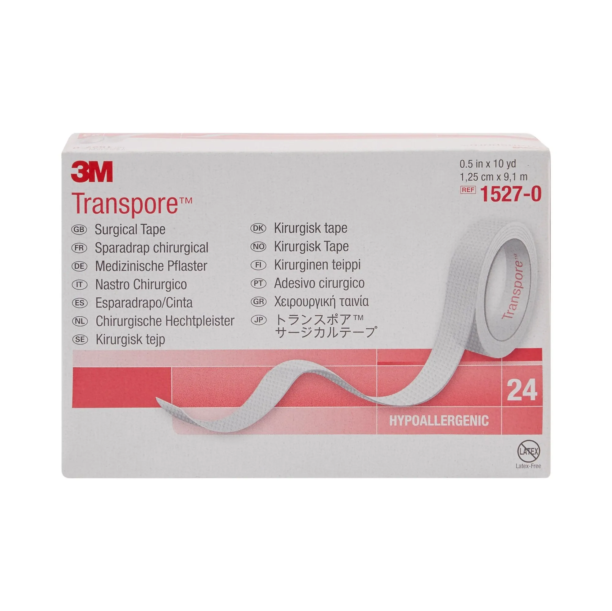 3M™ Transpore™ Plastic Medical Tape, 1/2 Inch x 10 Yard, Transparent, 1 Roll