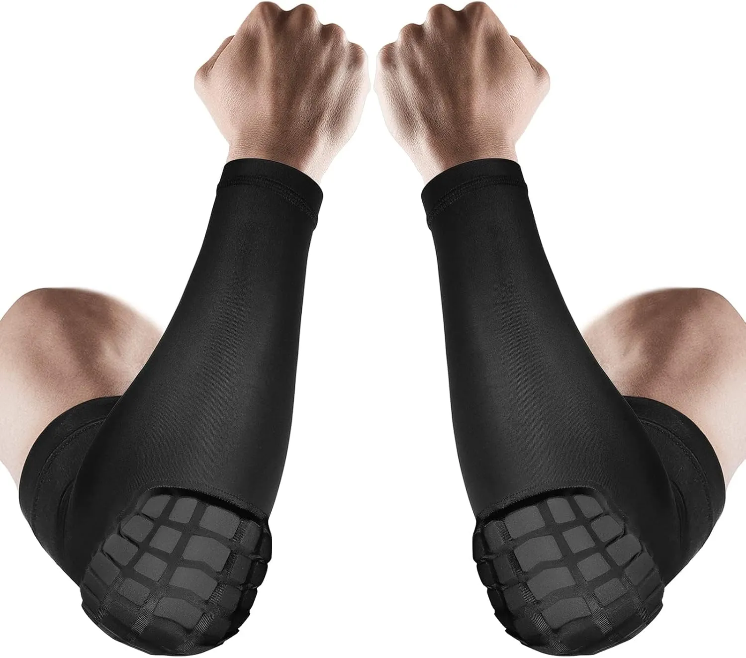 AceList 2PCS Elbow Pads with Padded Compression Shield Shape Arm Sleeves for Protection - Suitable for Basketball, Volleyball