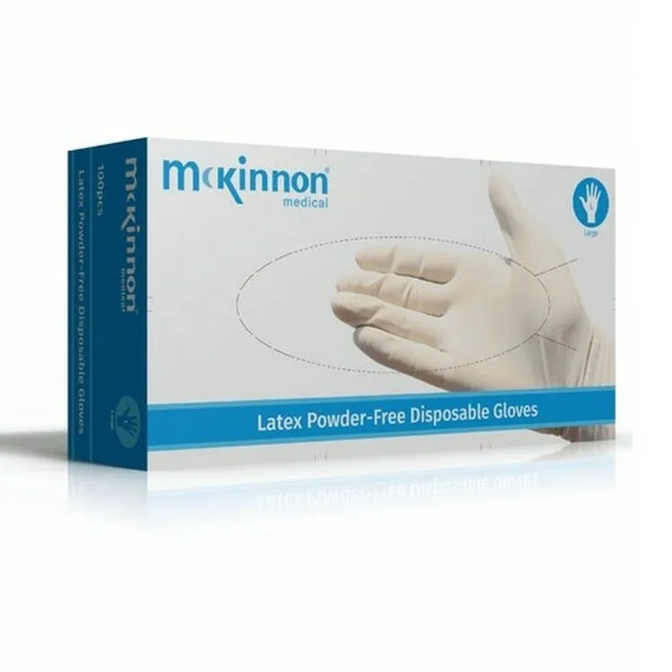 Alvita / McKinnon Latex Powder Free Gloves Large x 100