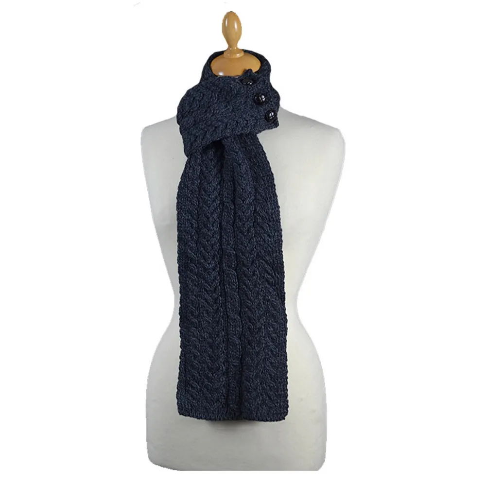 Aran Buttoned Loop Scarf Colour Derby One Size