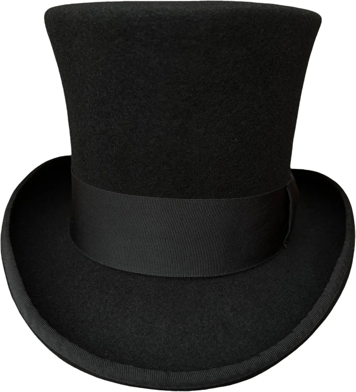 Black Wool Mens Top Hat Victorian Top Hats for Men Women Mad Hatter 7" Tall Tophat