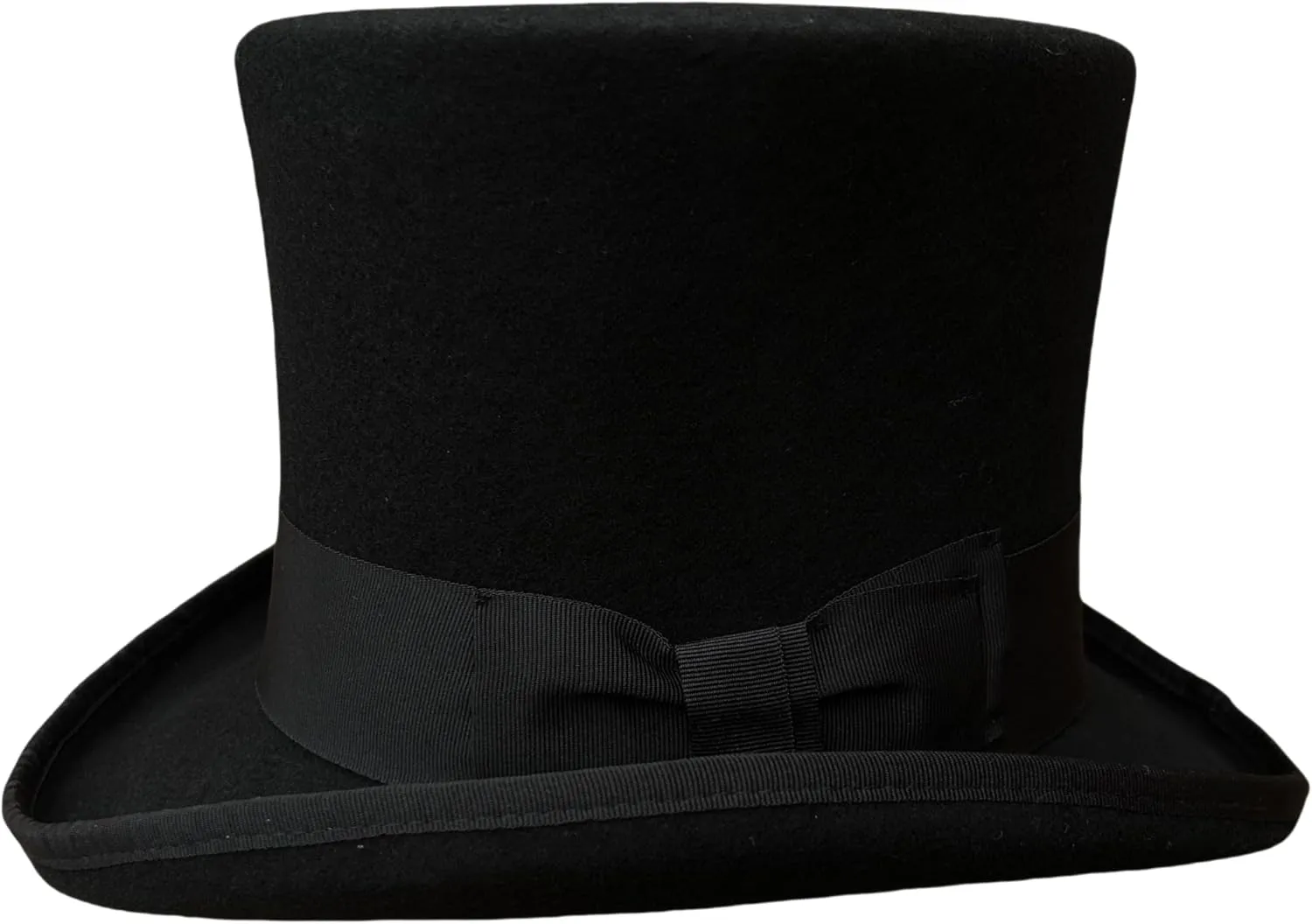 Black Wool Mens Top Hat Victorian Top Hats for Men Women Mad Hatter 7" Tall Tophat