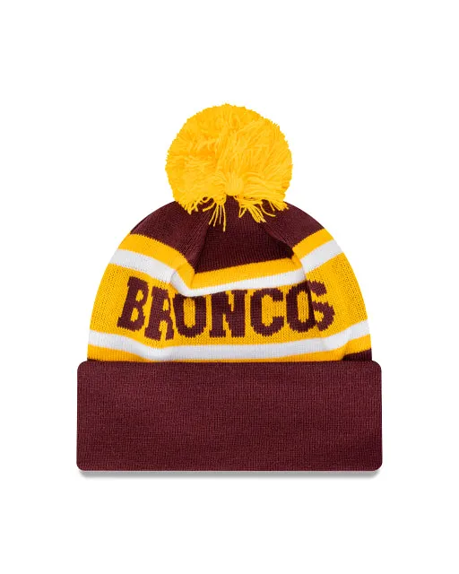 Brisbane Broncos Retro Logo Beanie with Pom