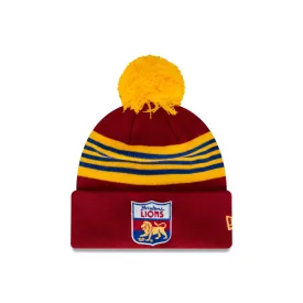 Brisbane Lions Heritage Stripe Beanie with Pom