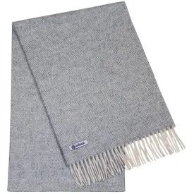 Cashmere Herringbone Scarf - Light Grey