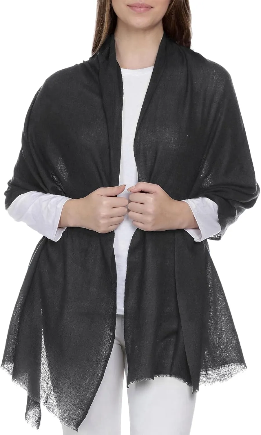 Cashmere Scarf Made in Kashmir (Gift Pack) Merino Wool Silk Cashmere Large Superfine Pashmina Unisex