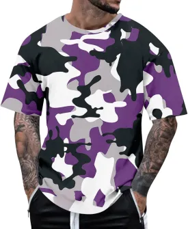 Casual Summer Camouflage Short Sleeve Shirt Plus Size Outdoor Fashion Tees Trendy Blouse T Shirt