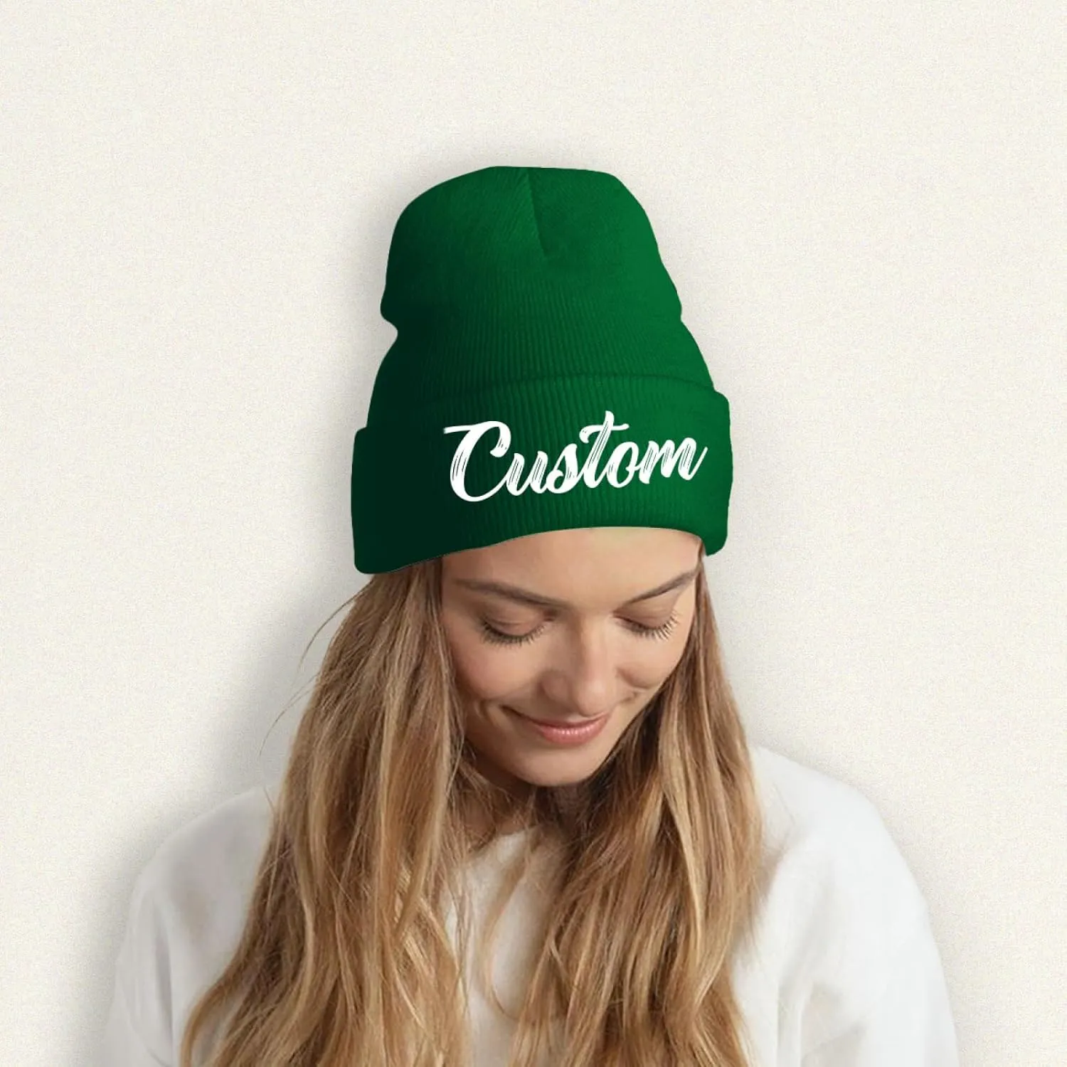 Custom Beanie Hat Personalized Winter Knitted Hat Add Design Your Own Text/Logo/Image Beanie