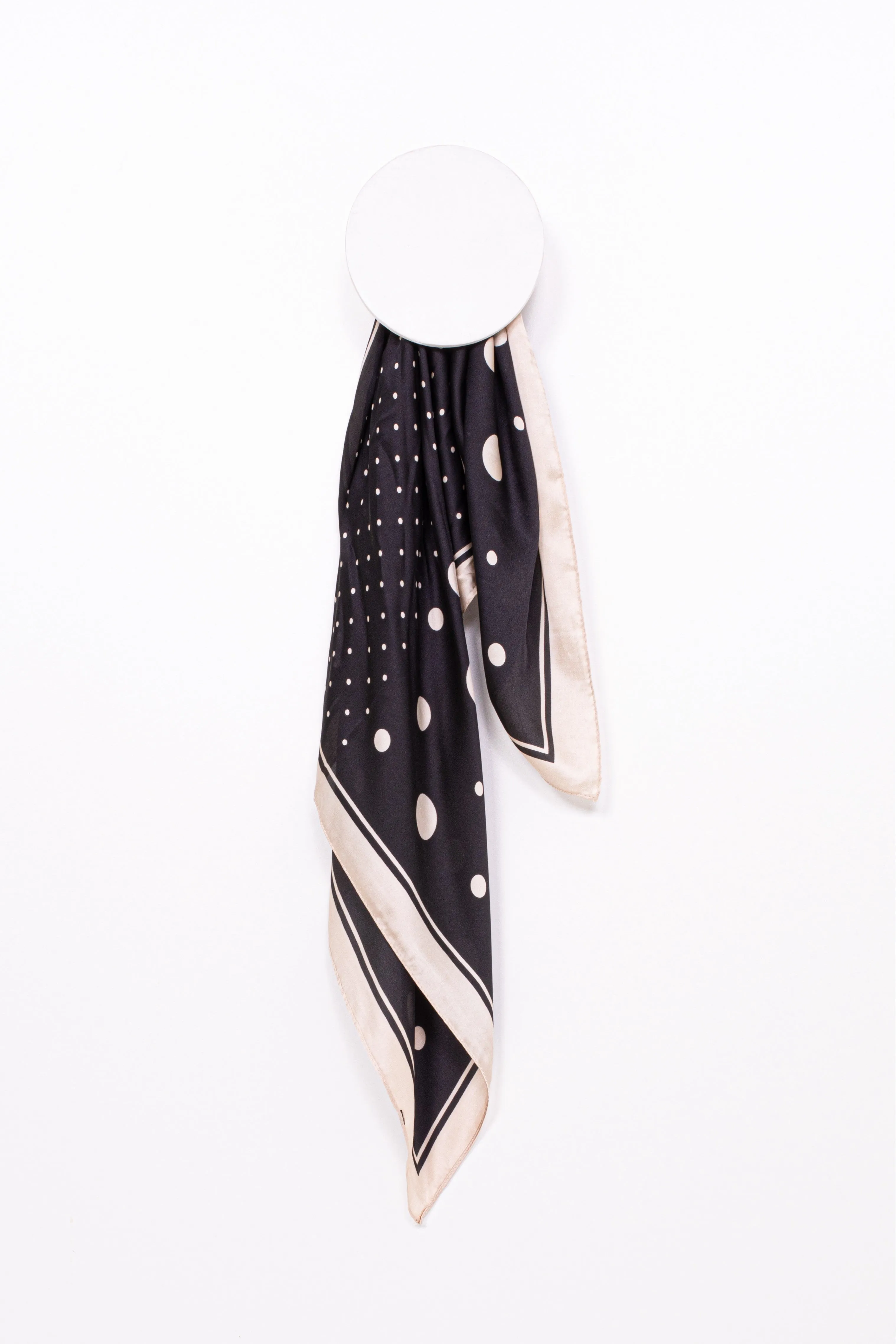 di firenze Silk Feel Polkadot Print Square Neck Scarf