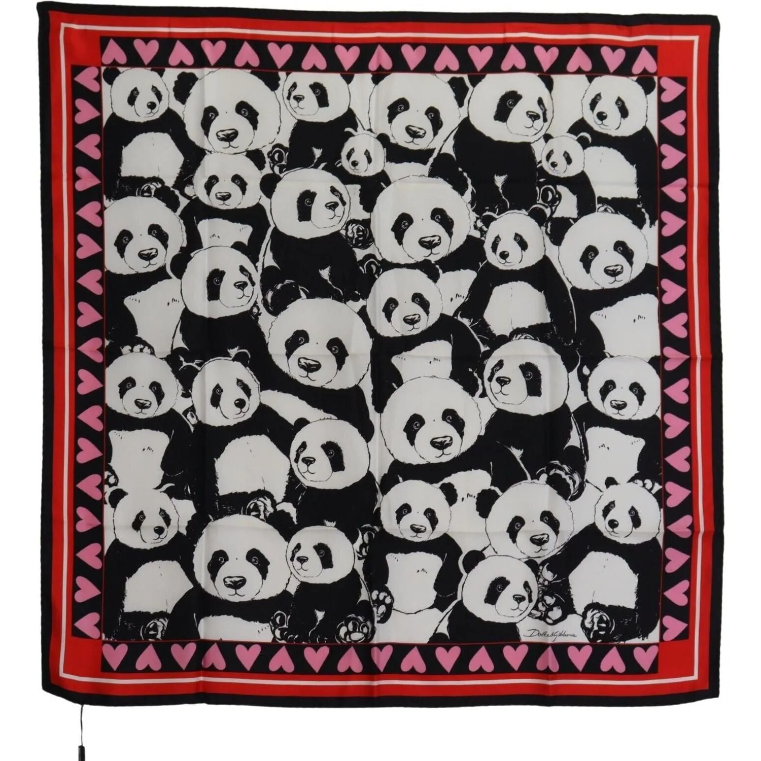 Dolce & Gabbana Elegant Panda Print Silk Scarf