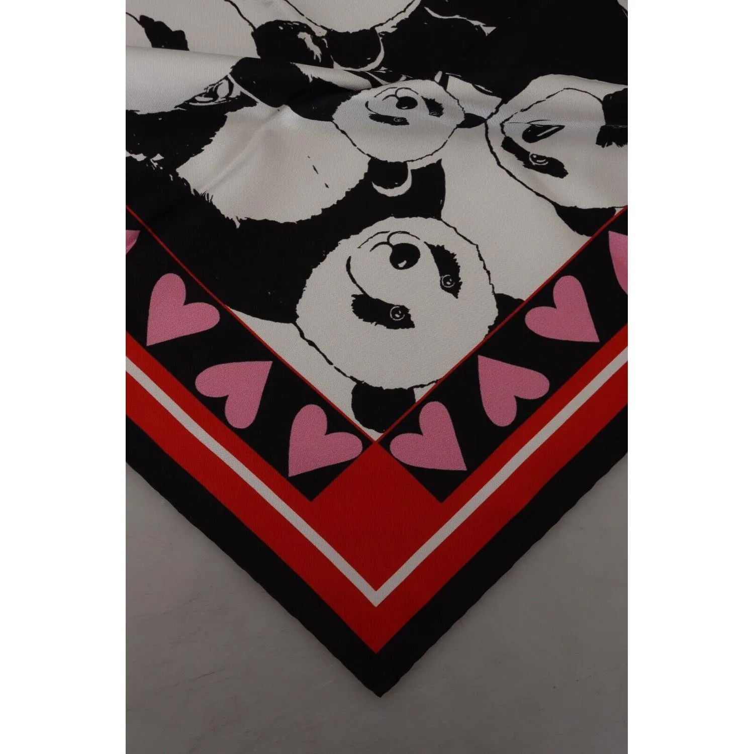 Dolce & Gabbana Elegant Panda Print Silk Scarf