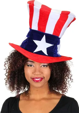 elope Uncle Sam Plush Giant Hat - Velour Top Hat with Size Adjuster, One Size Fits Most