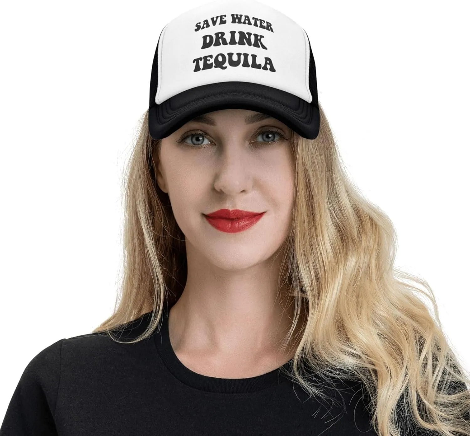 Funny Trucker Hat Top Shelf Trophy Girlfriend for Women and Men Baseball Cap Breathable Mesh Black