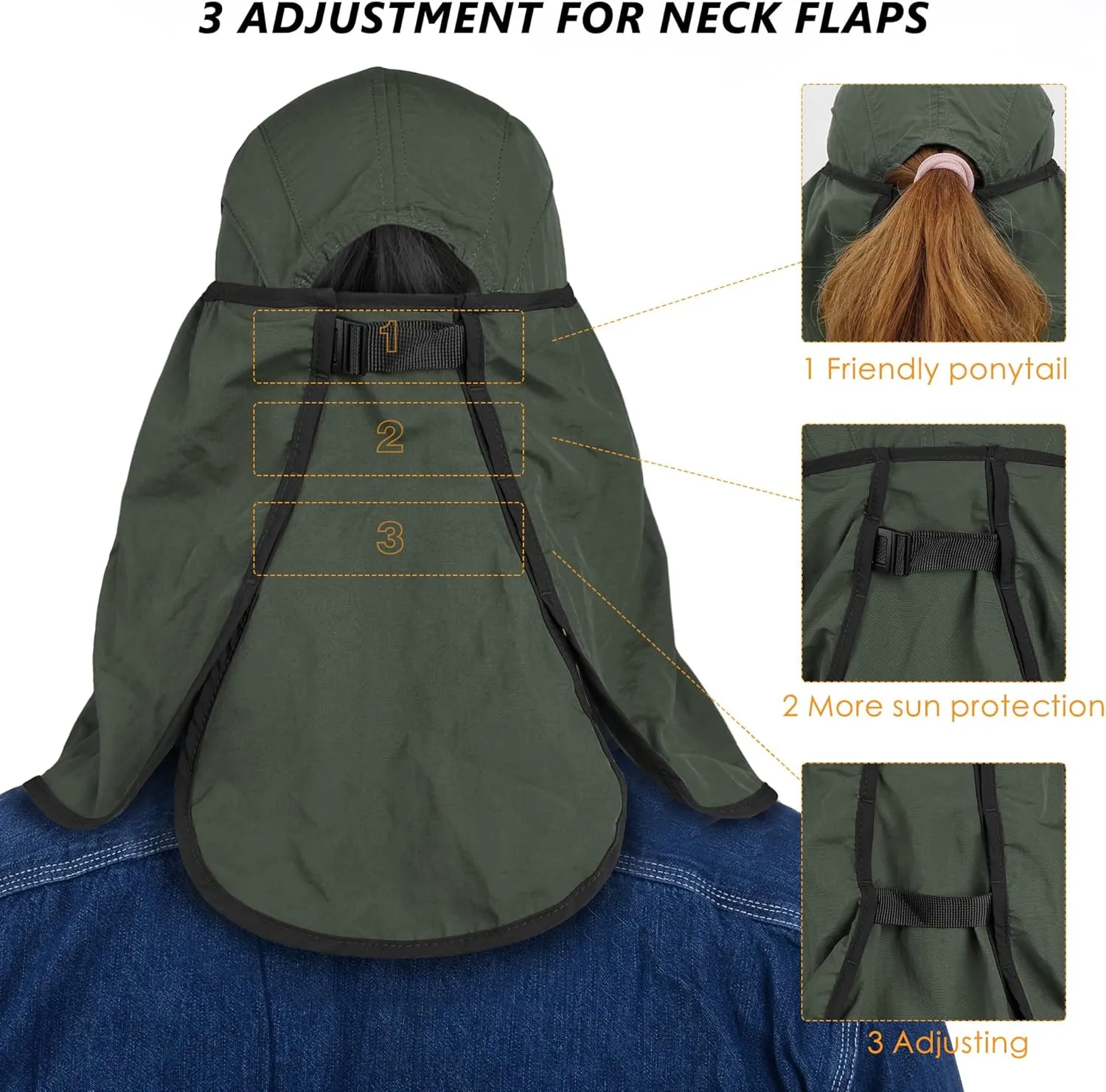 GADIEMKENSD UPF 50  Folding Fishing Hat 360 Outdoor Sun Hat