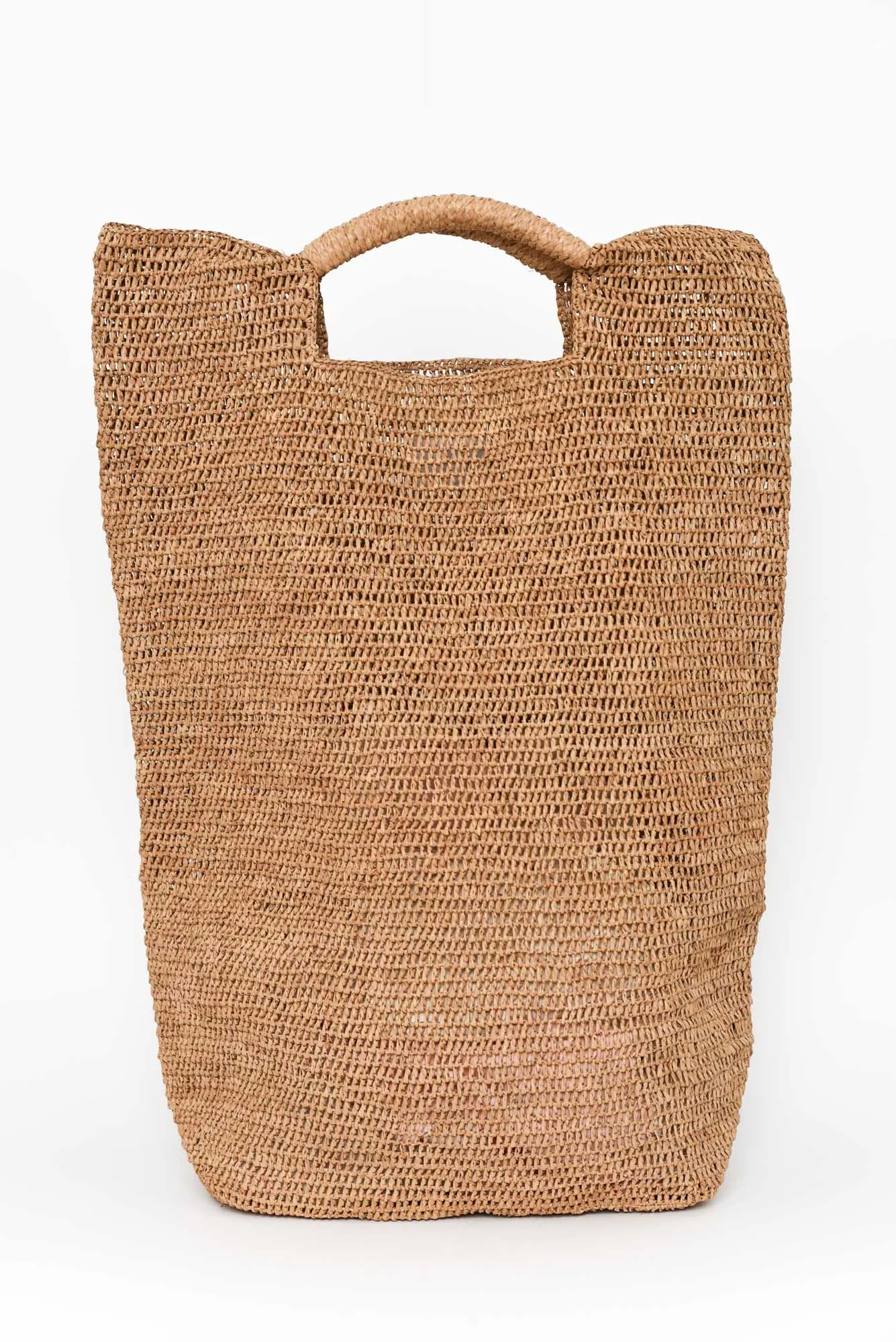 Geza Tan Raffia Tote Bag