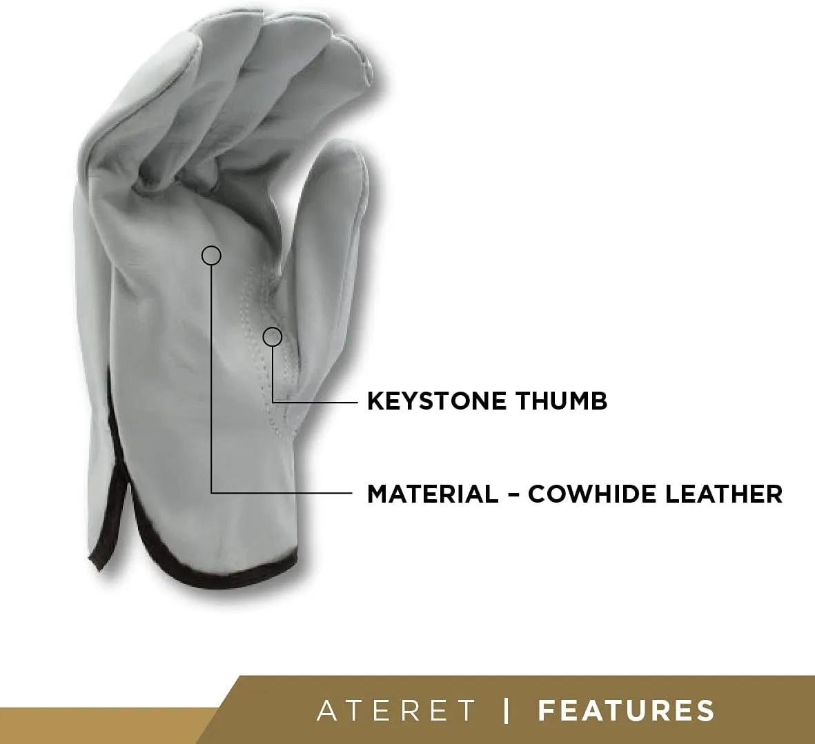 Heavy Duty Durable Cowhide Leather Driver Work Gloves for Truck Driving