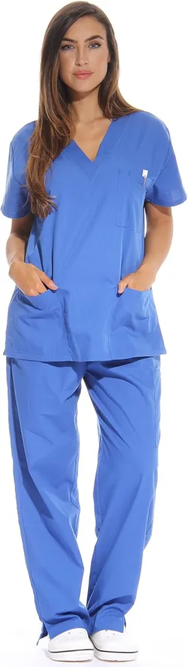 Just Love Women's Six Pocket Medical Scrubs Set (V-Neck with Cargo Pant)