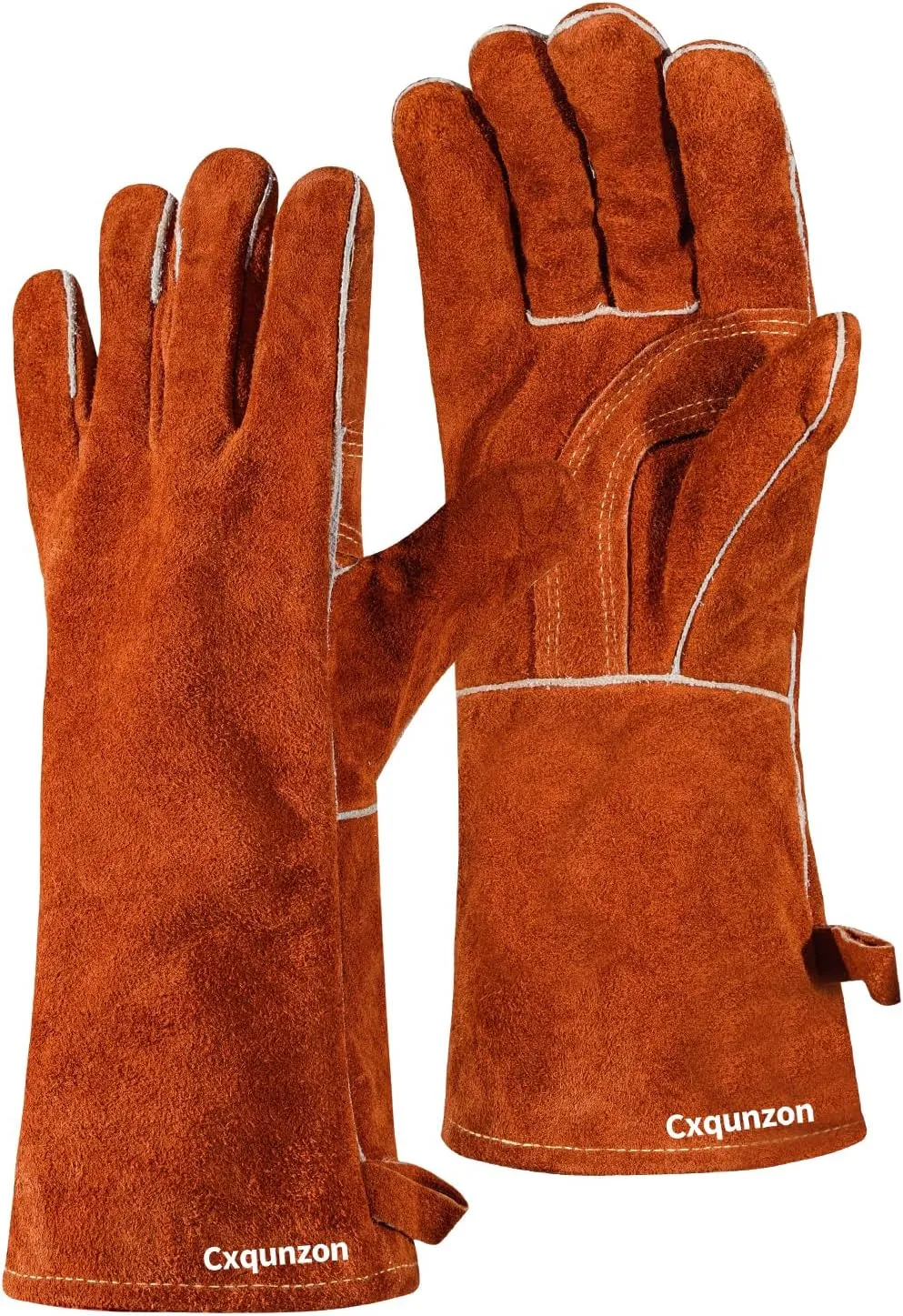 Leather Welding Gloves - Thick Premium Cow Split Leather, Heat & Fire Resistant for Welding/Grilling/BBQ