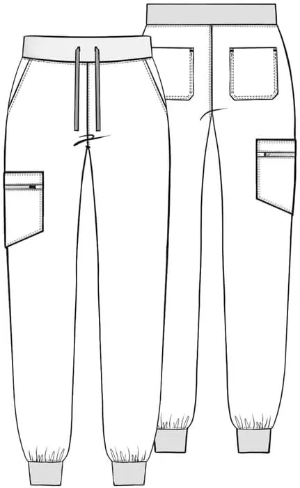 Medical Scrub Pants for Women - Mid Rise 4-Way Stretch Anti-Wrinkle Slim Fit Jogger Pants, Drawstring & 5 Pockets