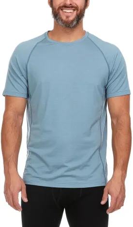 Merino Wool Mens Micro Weight Raglan T-Shirt - Short Sleeve Athletic Shirt - Anti-Odor - Moisture Wicking