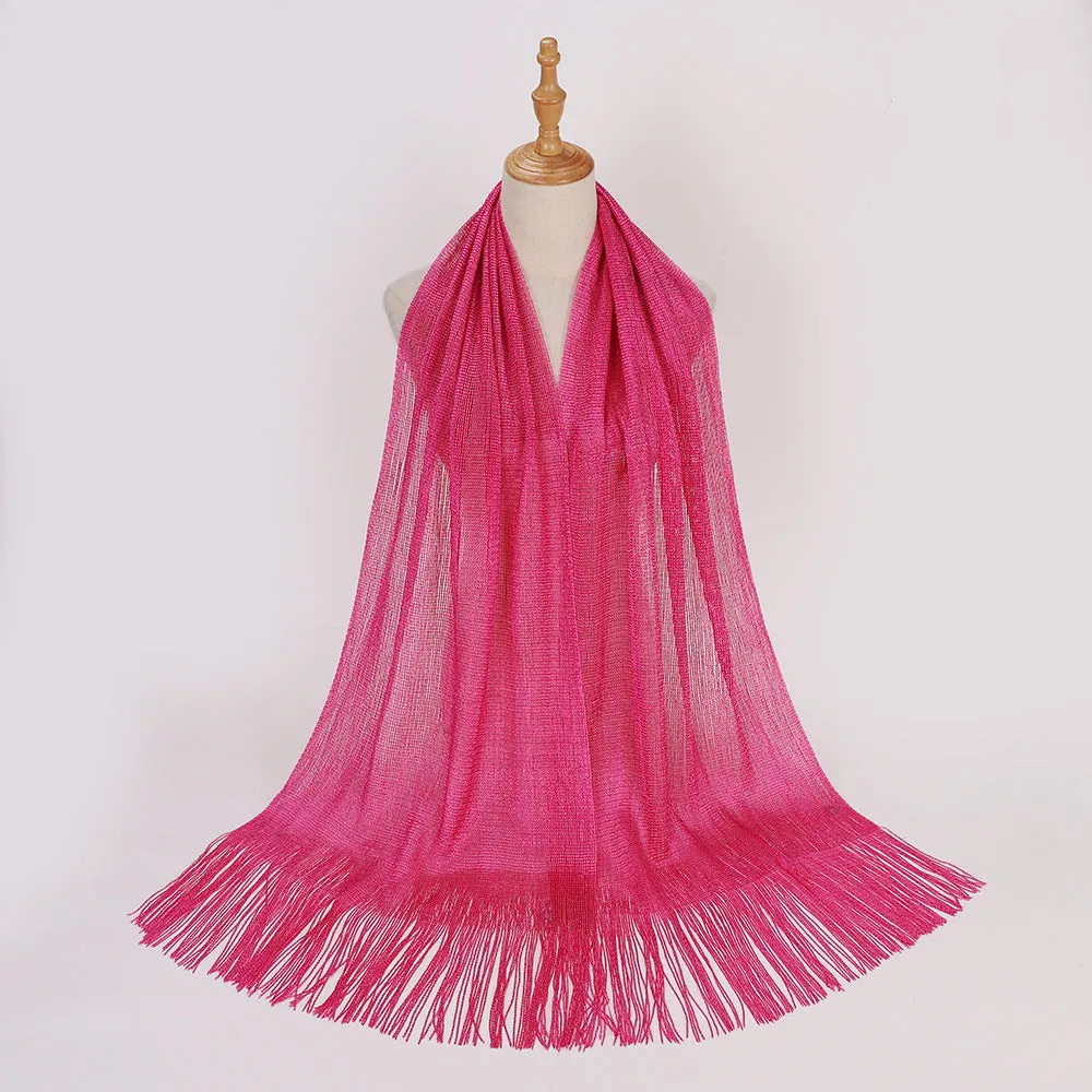 MSL336  European and American hot style gold and silver silk flat scarf bride dance wedding party evening dress shawl female