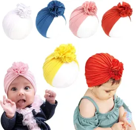 Newborn Babies Headwrap Hat Infant Toddler Cotton Soft Cute Nursery Beanie Headbands Top Bowknot Cap