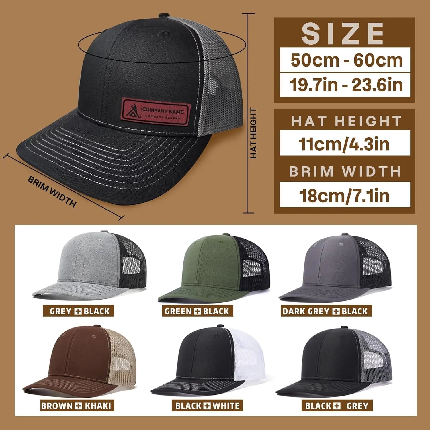 Personalized Dad Hats for Fathers Day, Dad Gifts Mens Baseball Cap, Snapback Hats for Men, Leather Patch Trucker Hat