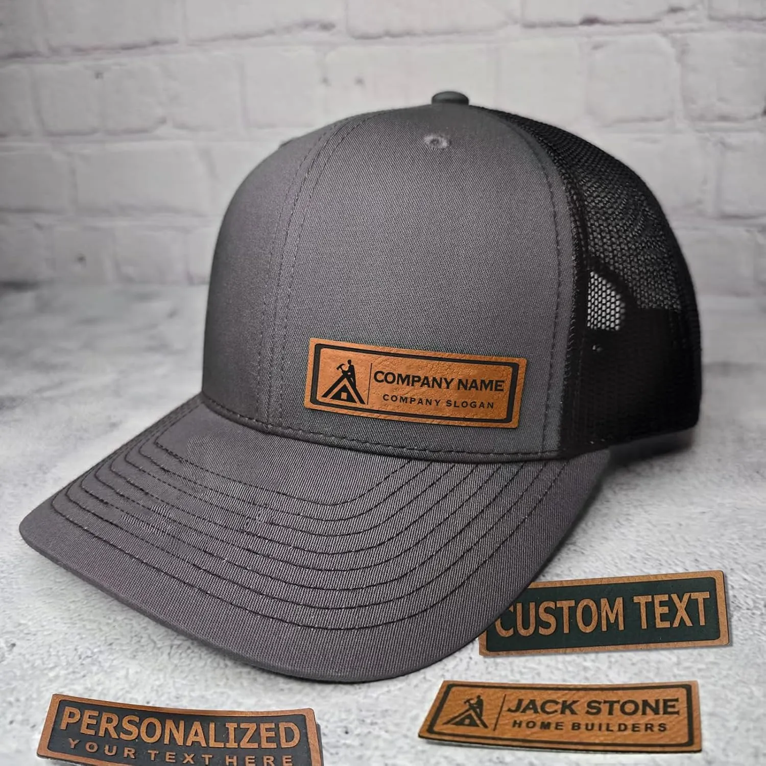 Personalized Dad Hats for Fathers Day, Dad Gifts Mens Baseball Cap, Snapback Hats for Men, Leather Patch Trucker Hat