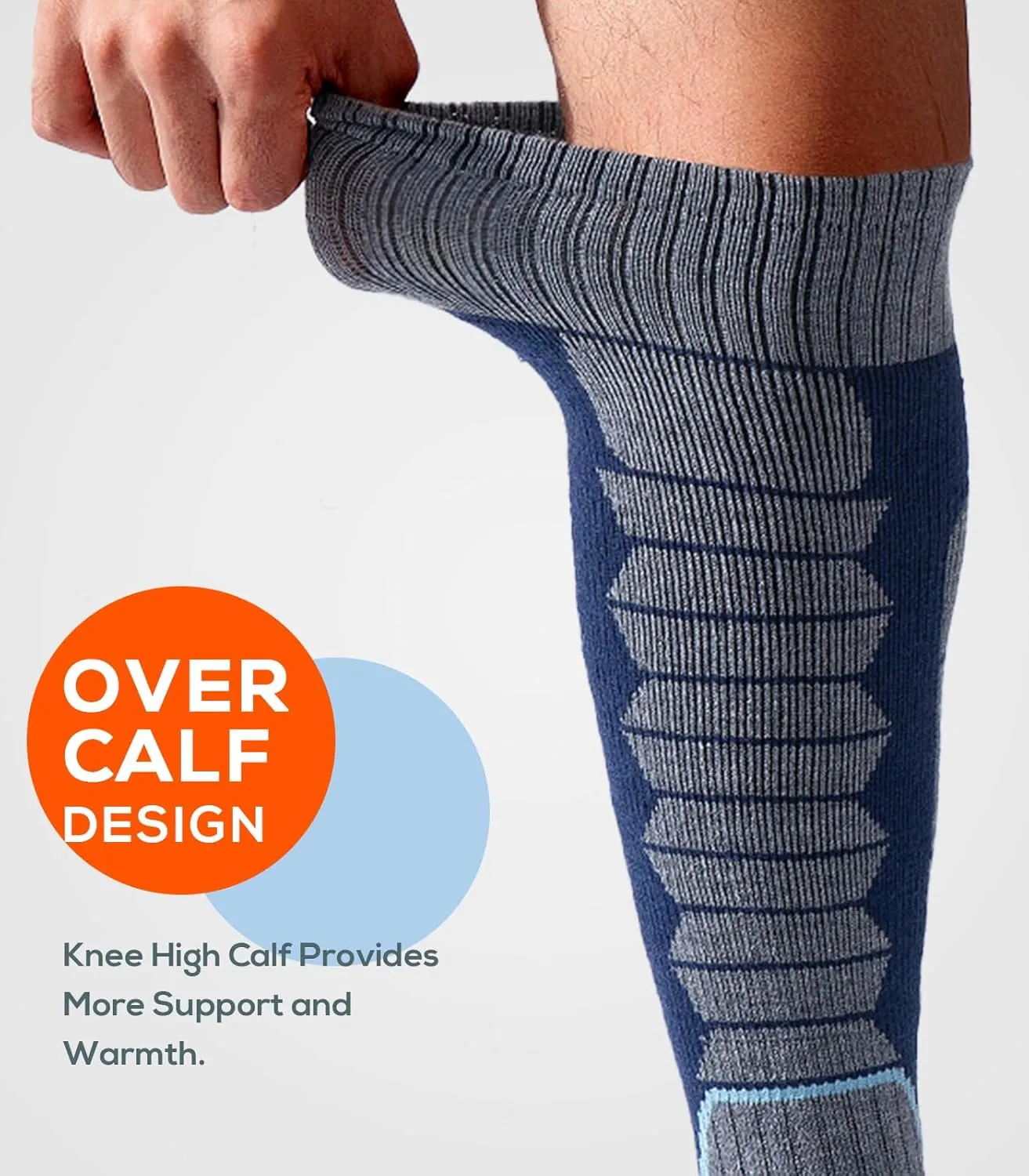 Ski Sock Merino Wool Ski Socks Mens Womens Skiing & Snowboarding Socks, Over The Calf