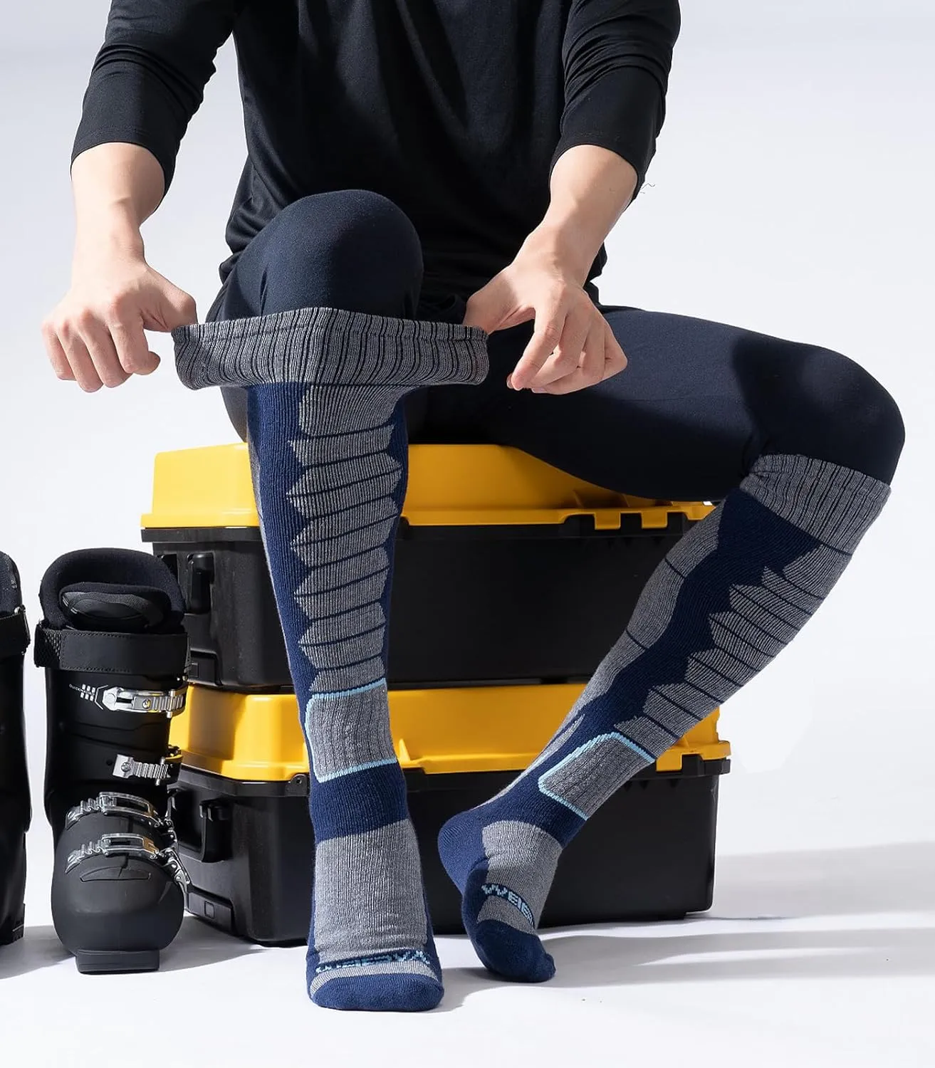 Ski Sock Merino Wool Ski Socks Mens Womens Skiing & Snowboarding Socks, Over The Calf