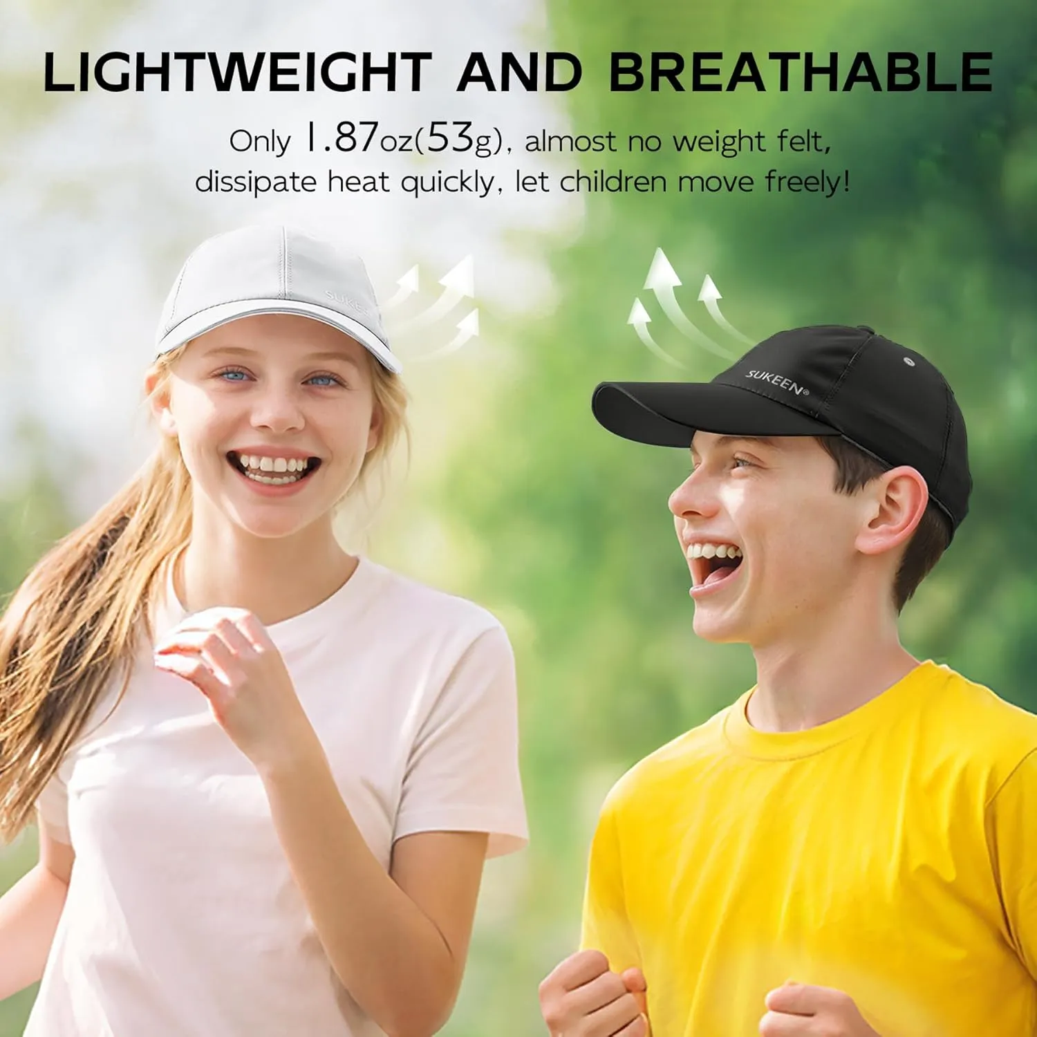 Sukeen Kids Sun Hats for Girls Boys Quick Drying Baseball Cap Lightweight Sun Protection Hat for Outdoor Activity