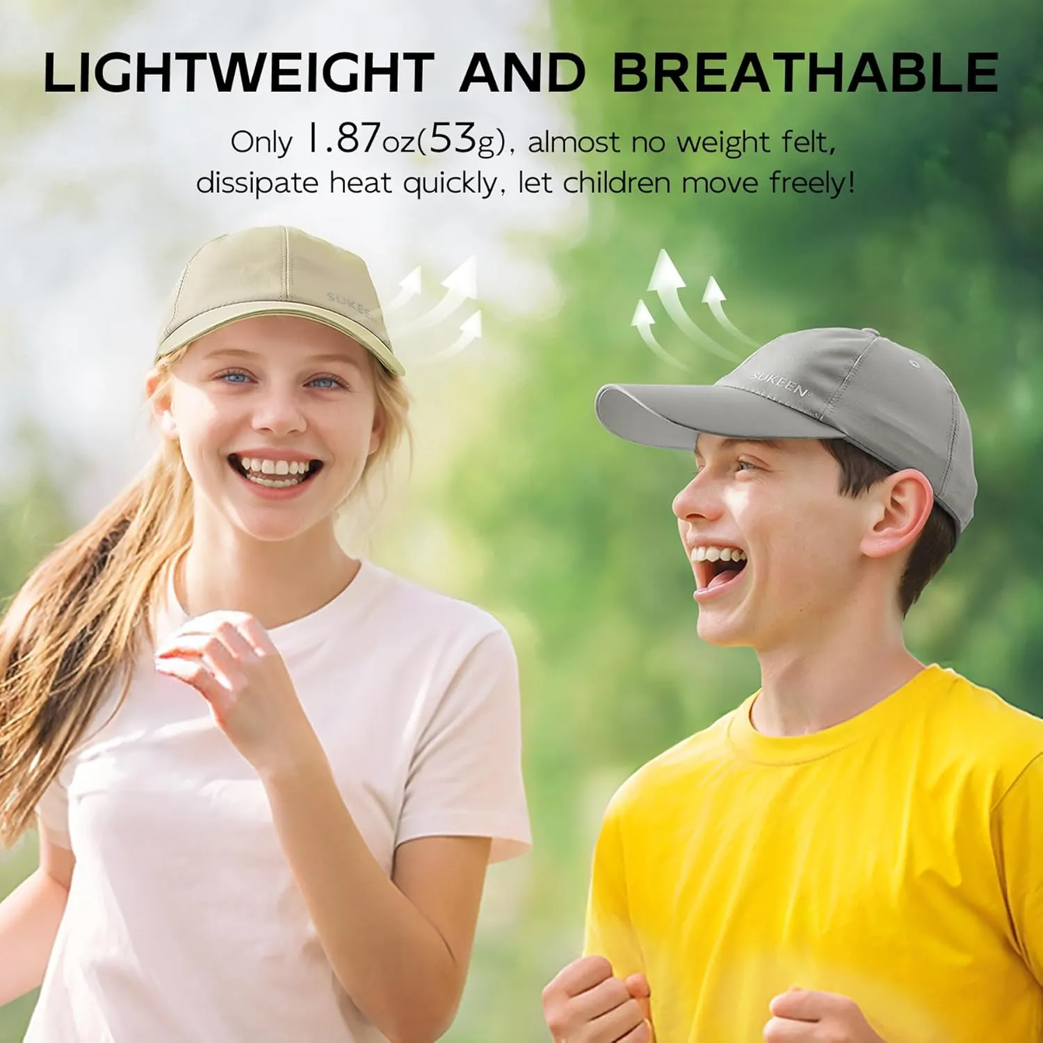 Sukeen Kids Sun Hats for Girls Boys Quick Drying Baseball Cap Lightweight Sun Protection Hat for Outdoor Activity