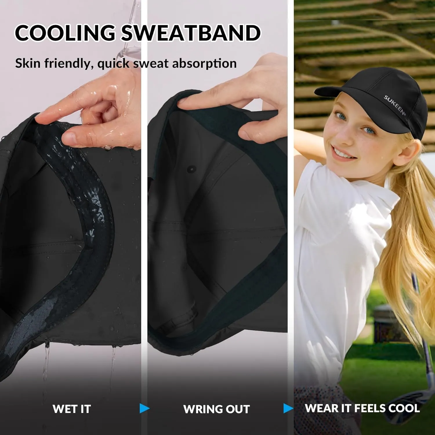 Sukeen Kids Sun Hats for Girls Boys Quick Drying Baseball Cap Lightweight Sun Protection Hat for Outdoor Activity