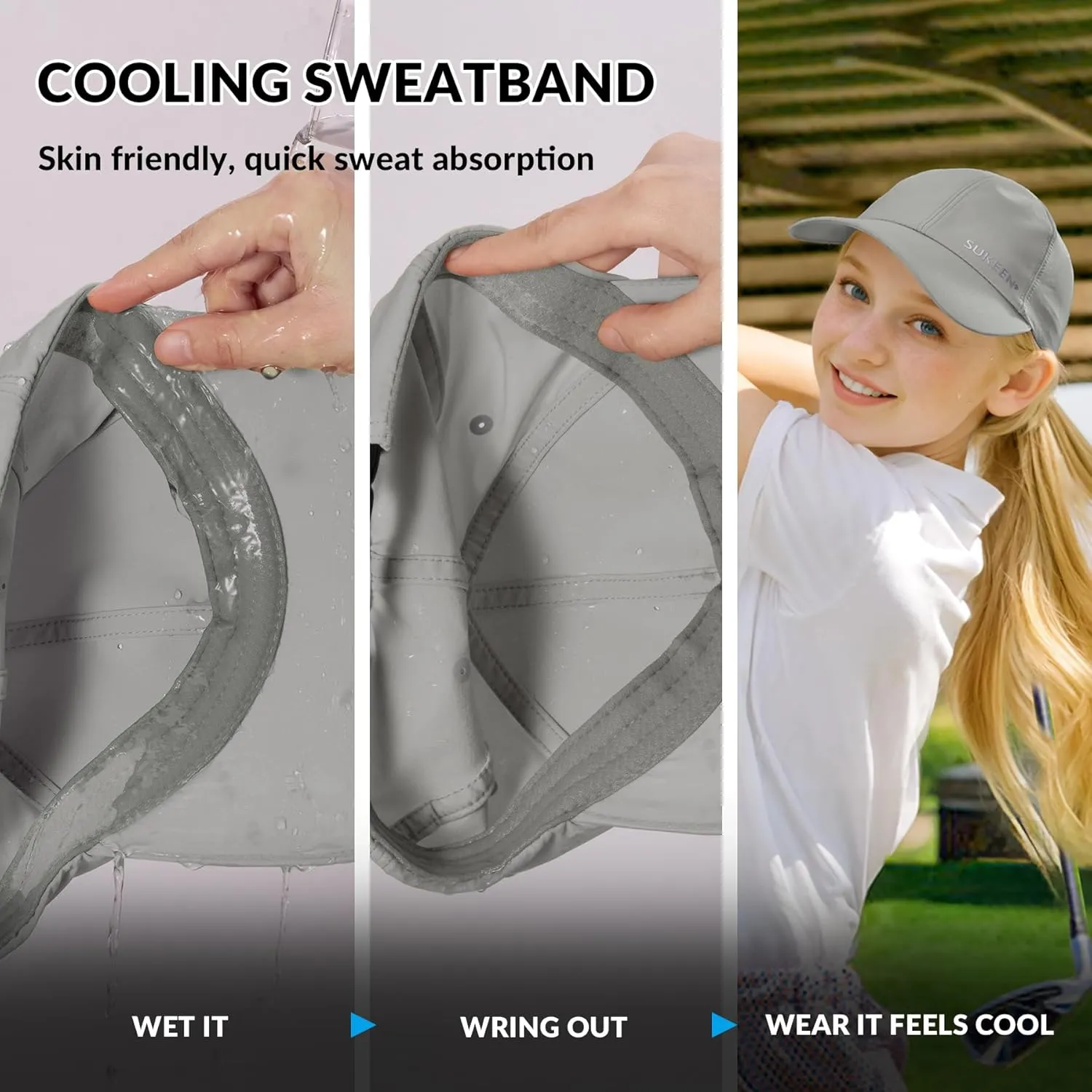 Sukeen Kids Sun Hats for Girls Boys Quick Drying Baseball Cap Lightweight Sun Protection Hat for Outdoor Activity