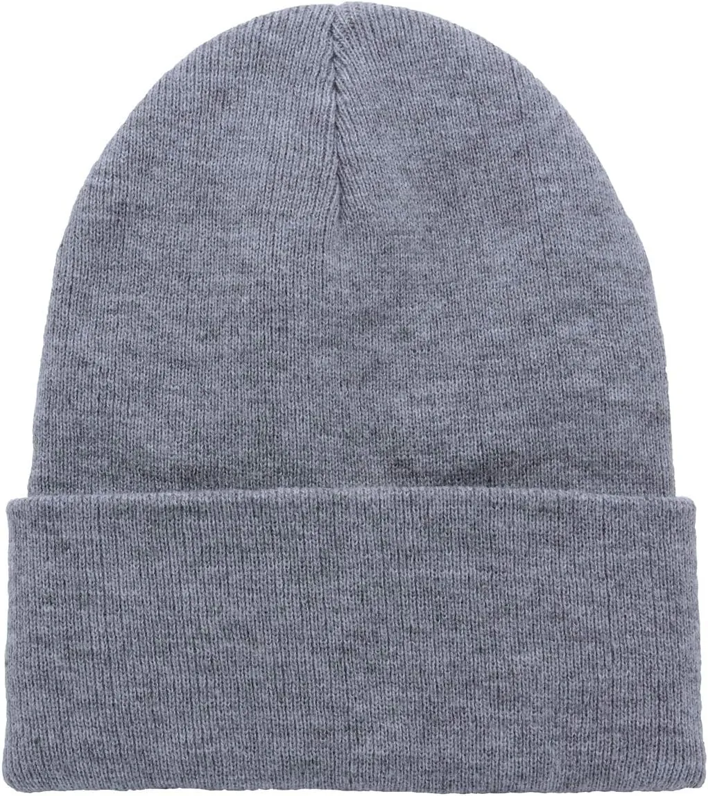 Top Level Beanie Men Women - Unisex Cuffed Plain Skull Knit Hat Cap