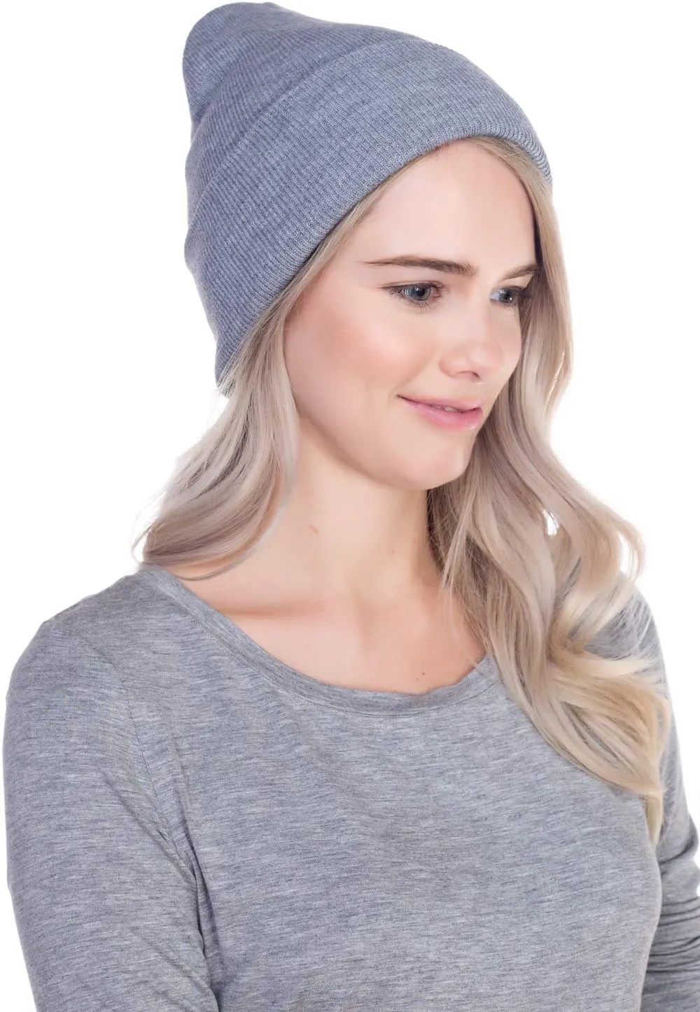 Top Level Beanie Men Women - Unisex Cuffed Plain Skull Knit Hat Cap