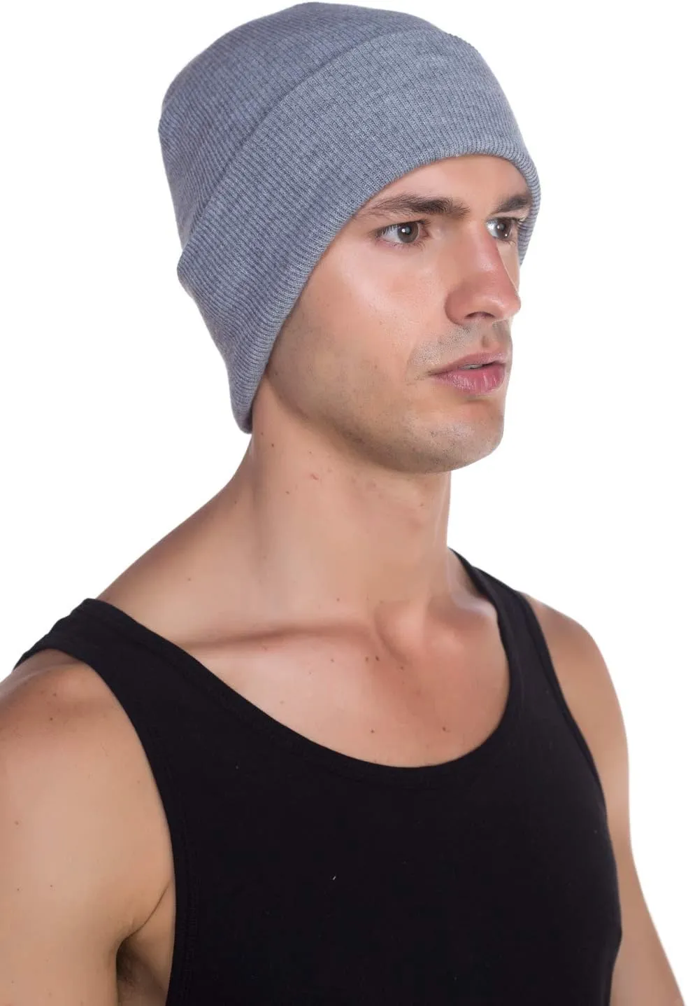 Top Level Beanie Men Women - Unisex Cuffed Plain Skull Knit Hat Cap