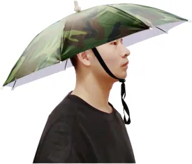 Umbrella Hat, 25 Inch Fishing Cap, Hands Free Elastic Folding Compact UV & Rain Protection Headwear