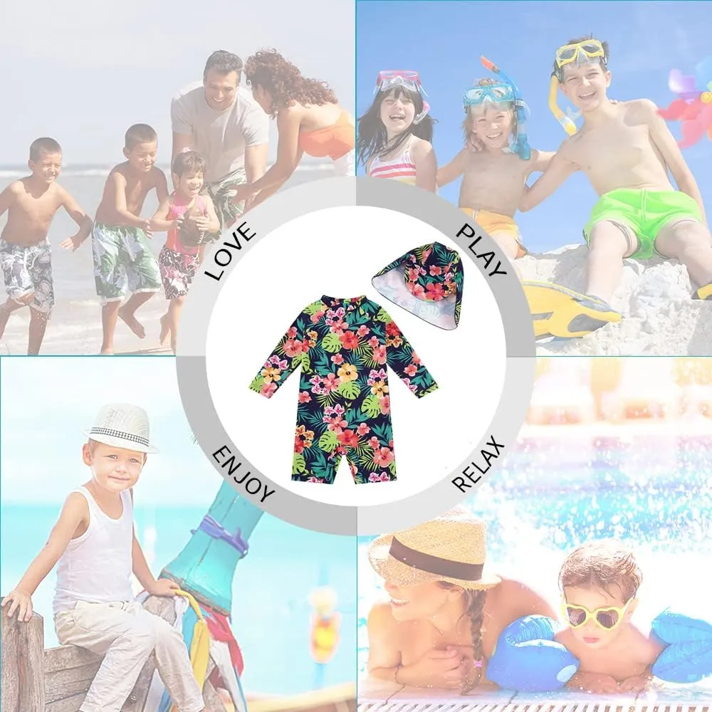 upandfast Baby/Toddler Girls Sunsuit Swimsuit with Snap Bottom UPF 50  Infant One Piece Rashguard Swimwear