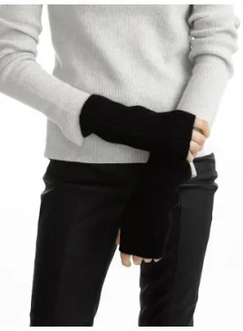 White   Warren - Plush Rib Arm Warmer Black
