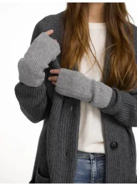 White   Warren - Plush Rib Arm Warmer Grey Heather