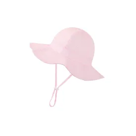 Wide Brim Baby Sun Hat in Pale Pink