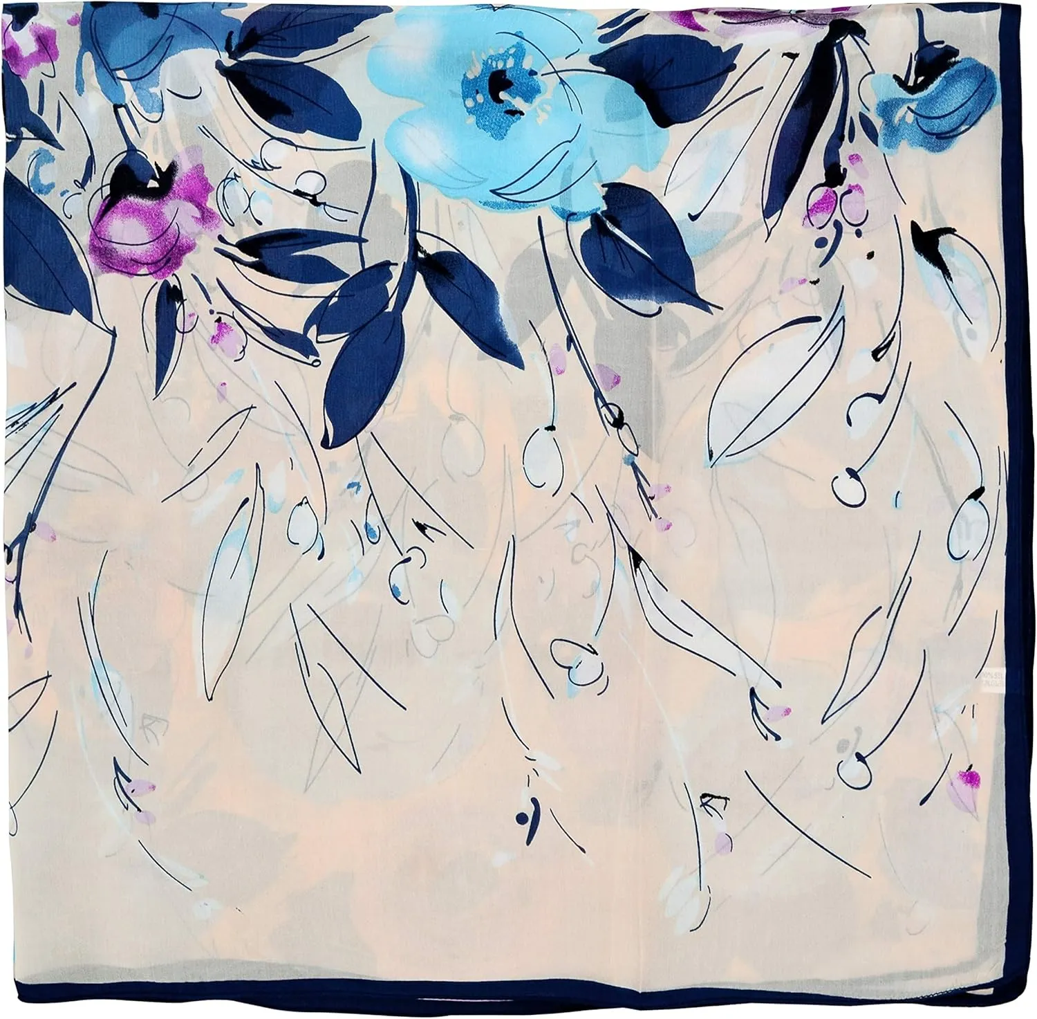 Women's Graphic Print 100% Silk, Silk Scarf Square, 33X33 Inches