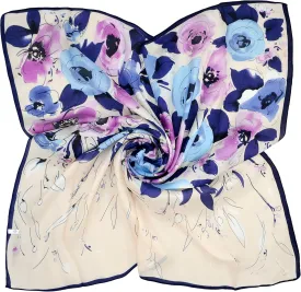 Women's Graphic Print 100% Silk, Silk Scarf Square, 33X33 Inches