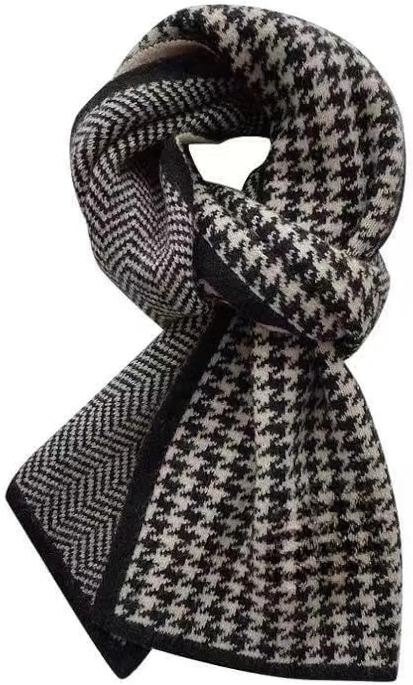 Women's Winter Cashmere Plaid Scarf - Soft, Warm & Classic