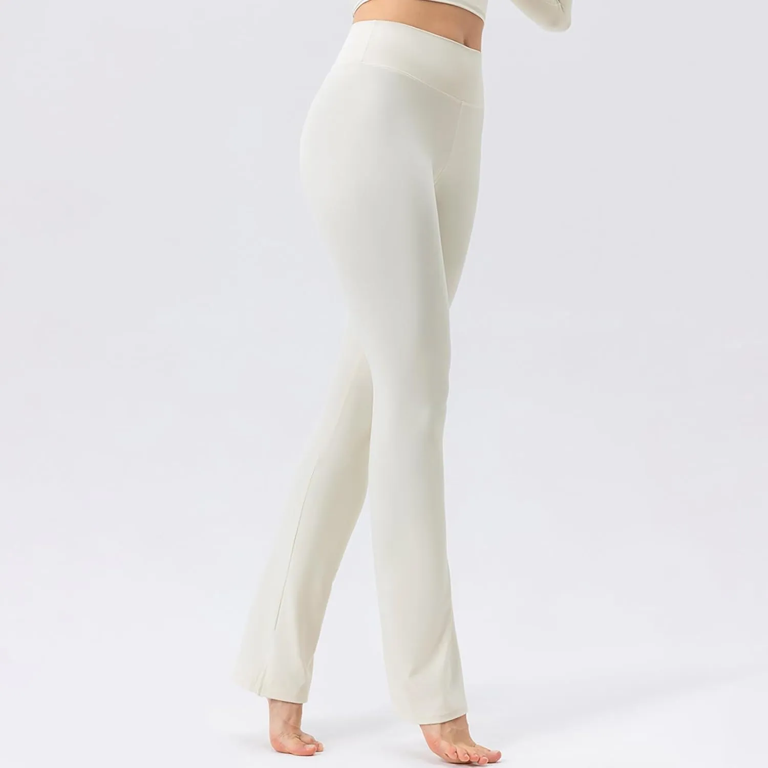Women's Yoga Leggings High Waist Tummy Control Stright Leg Pants Soft Stretch Gym Workout Work Pants