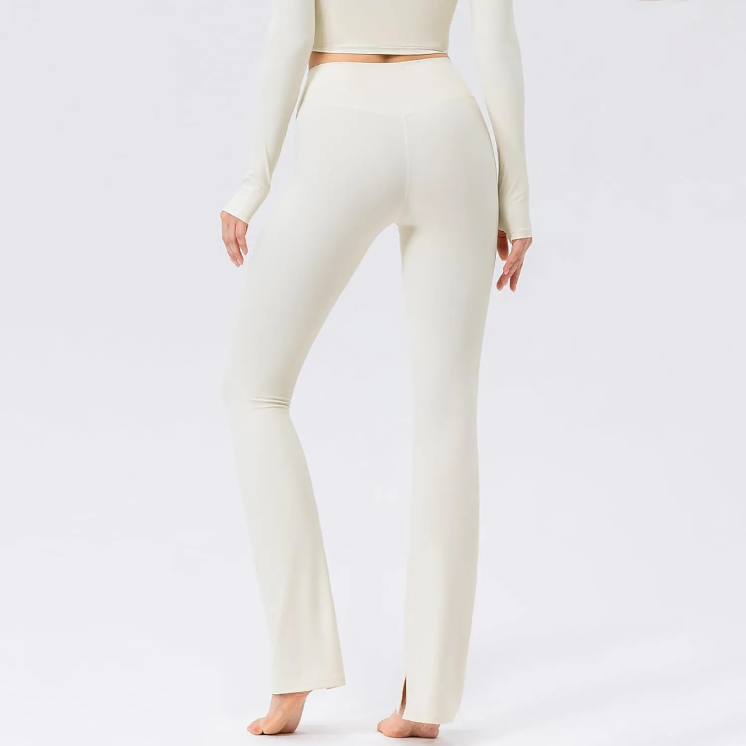 Women's Yoga Leggings High Waist Tummy Control Stright Leg Pants Soft Stretch Gym Workout Work Pants